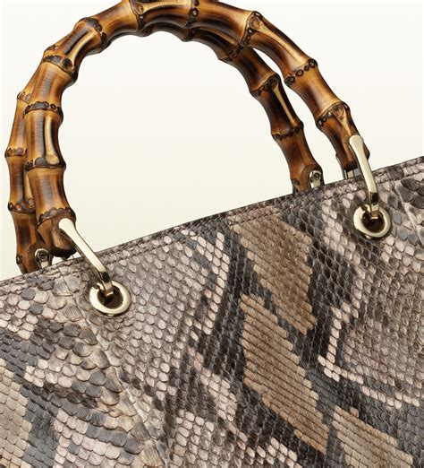 gucci python bamboo shopper bag